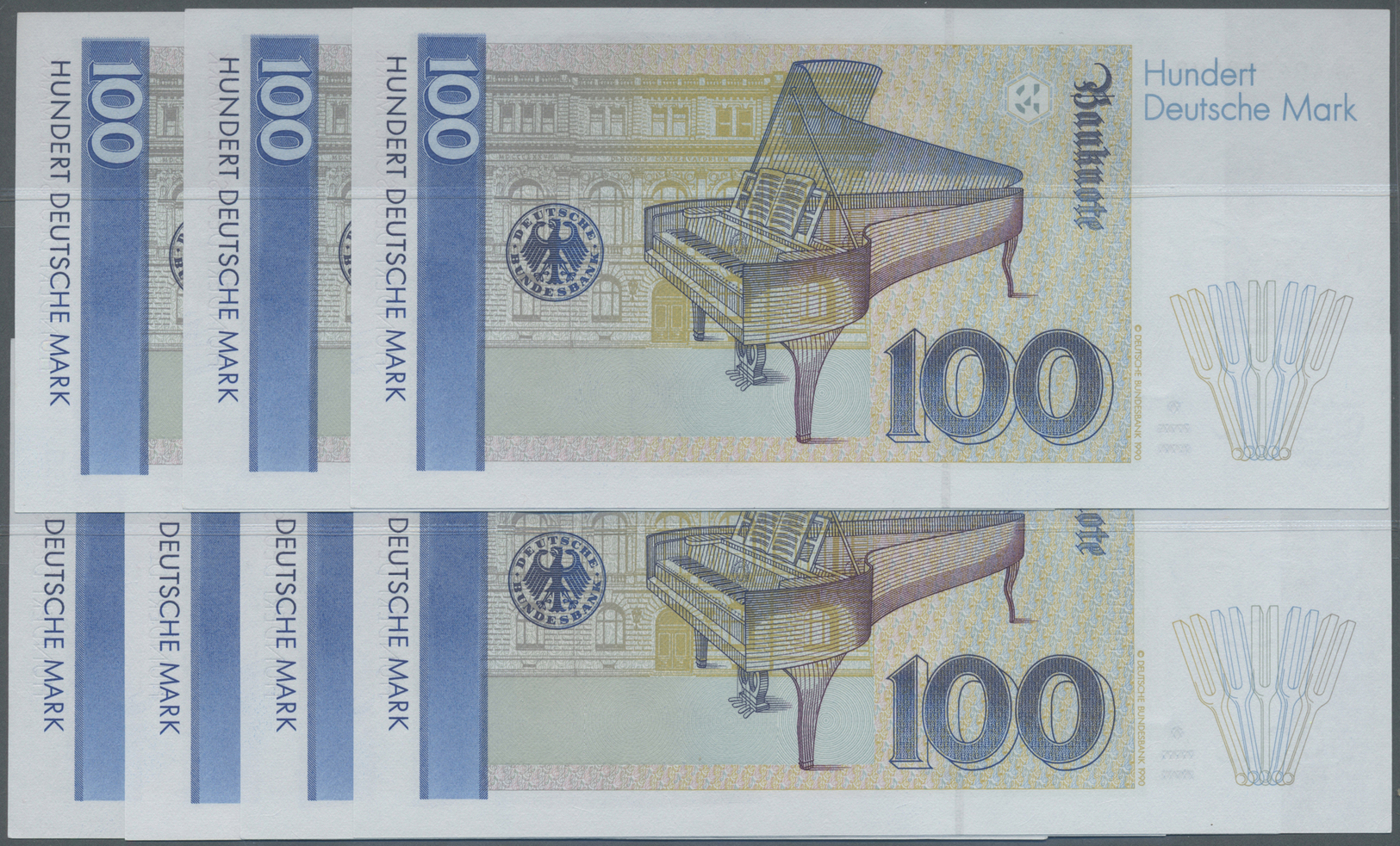 04047 Deutschland - Bank Deutscher Länder + Bundesrepublik Deutschland: Kleines Set Mit 7 Banknoten Zu 100 DM 1989, Ro.2 - Autres & Non Classés