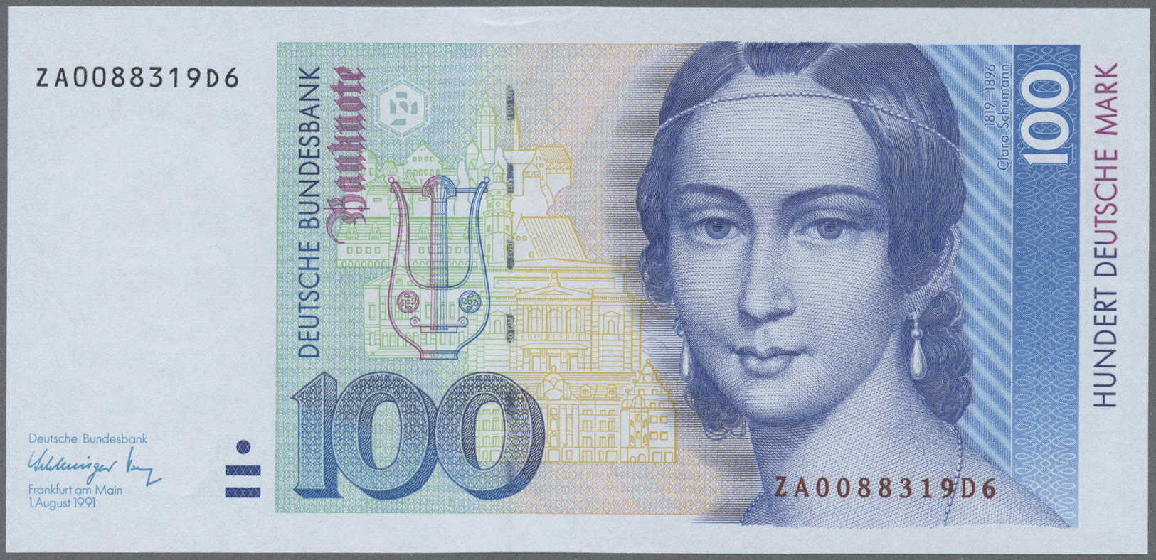 04050 Deutschland - Bank Deutscher Länder + Bundesrepublik Deutschland: 100 DM 1991, Ersatznote Serie "ZA", Ro.300b, Min - Autres & Non Classés