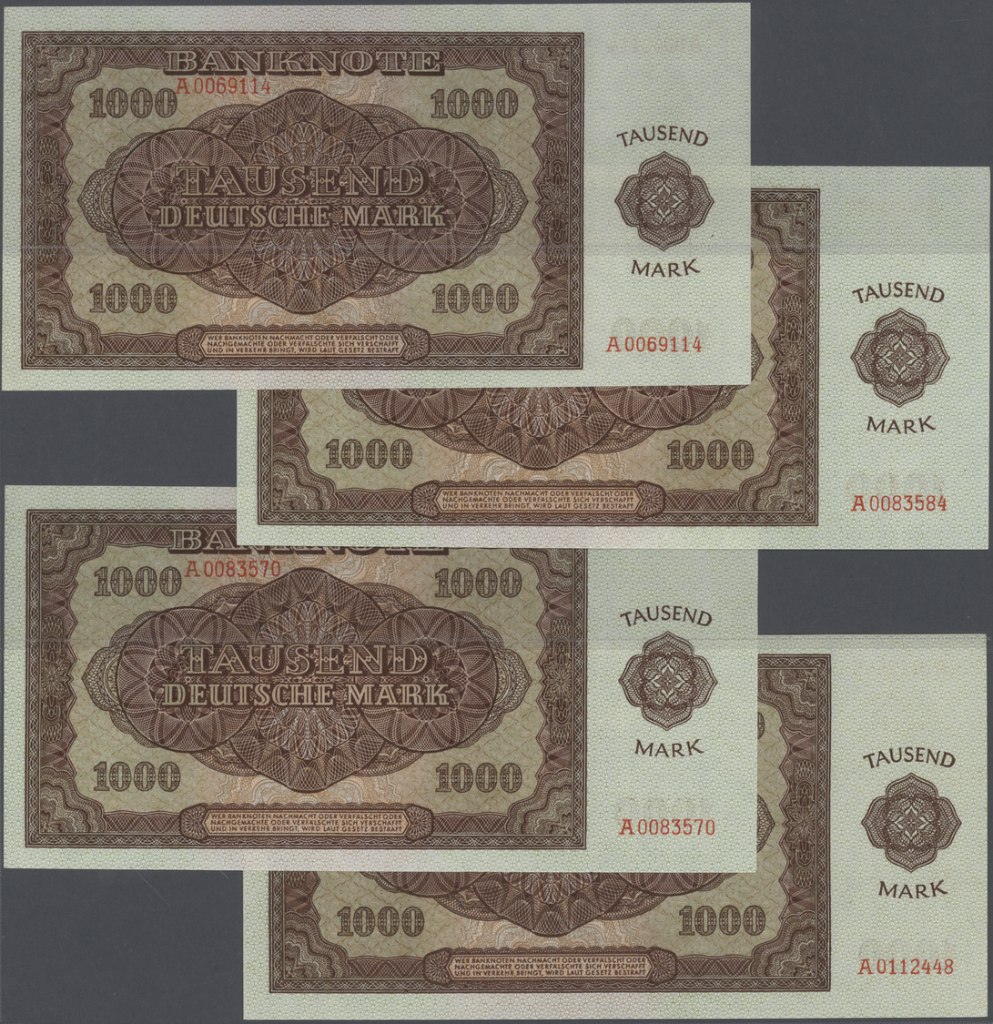 04053 Deutschland - DDR: Set Mit 4 Banknoten 1000 Mark 1948, Ro.347 In Exzellenter Erhaltung Mit Minimal Bestoßenen Ecke - Autres & Non Classés