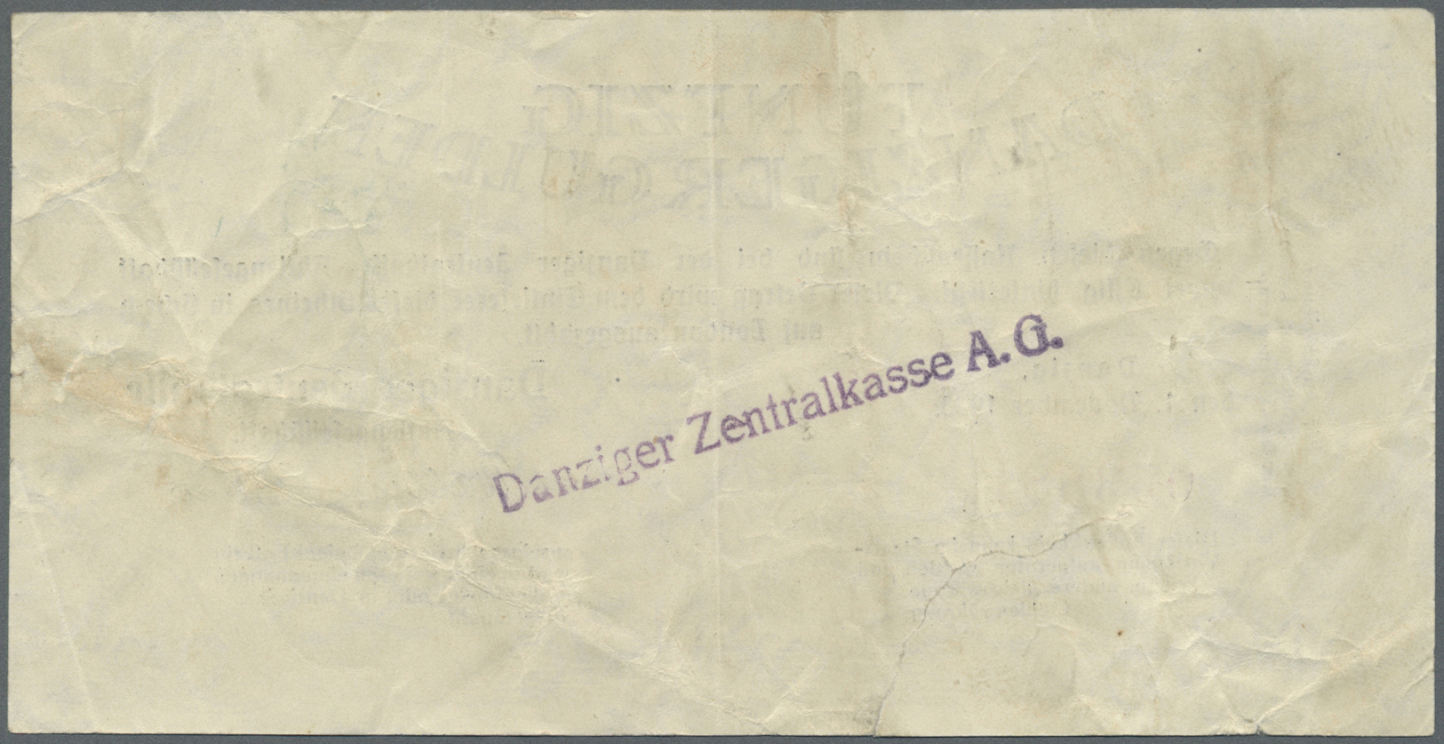 04081 Deutschland - Nebengebiete Deutsches Reich: Danzig, 50 Danziger Gulden, 1. November 1923, Nummer "053881". Vorders - Autres & Non Classés