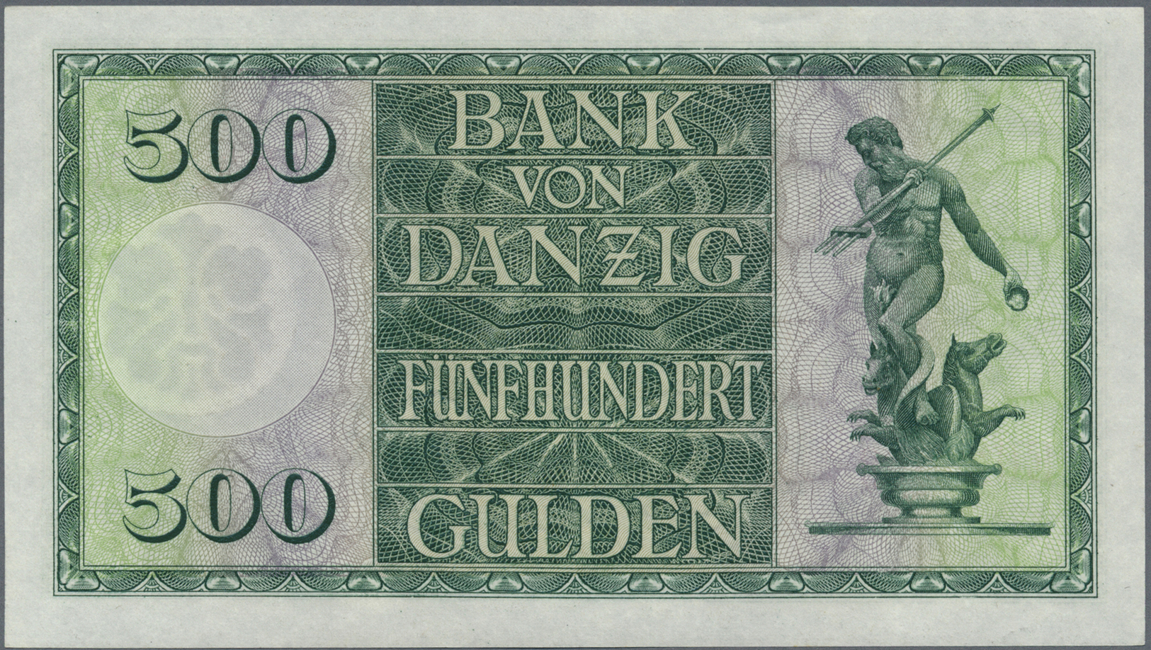 04082 Deutschland - Nebengebiete Deutsches Reich: 500 Gulden Danzig 1924, Ro.836, Schwach Erkennbare Beschriftungen Am O - Autres & Non Classés