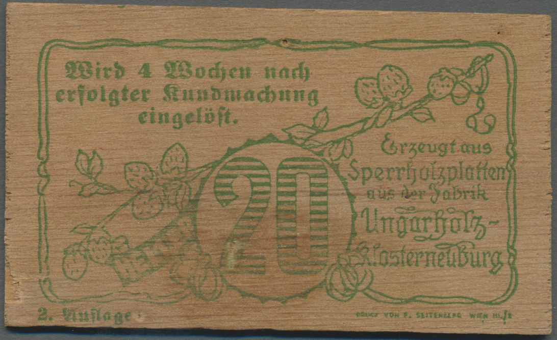 04099 Deutschland - Notgeld Besonderer Art: Hadersfeld Im Wienerwald (Österreich), Gemeinde, 10, 20, 50 Heller, 1.6.1920 - Autres & Non Classés