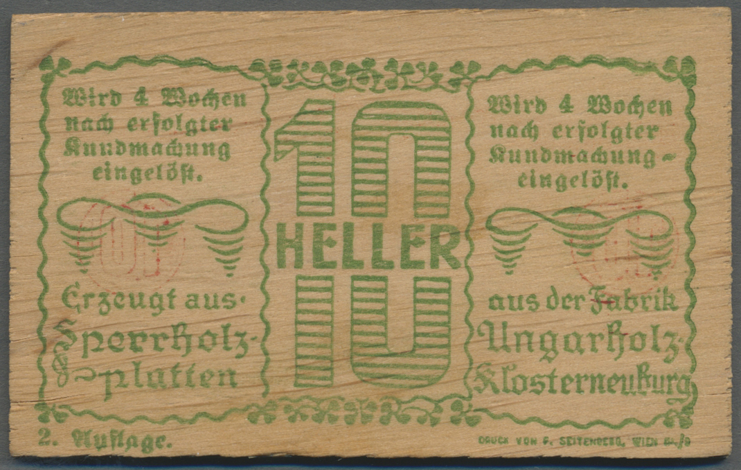 04099 Deutschland - Notgeld Besonderer Art: Hadersfeld Im Wienerwald (Österreich), Gemeinde, 10, 20, 50 Heller, 1.6.1920 - Autres & Non Classés