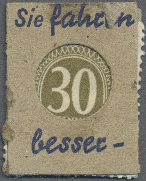 04108 Deutschland - Briefmarkennotgeld: München, Bayr. Reisebüro, 30 Pf. Ziffer Kontrollrat (ca. 1947), Einheitsausgabe - Autres & Non Classés