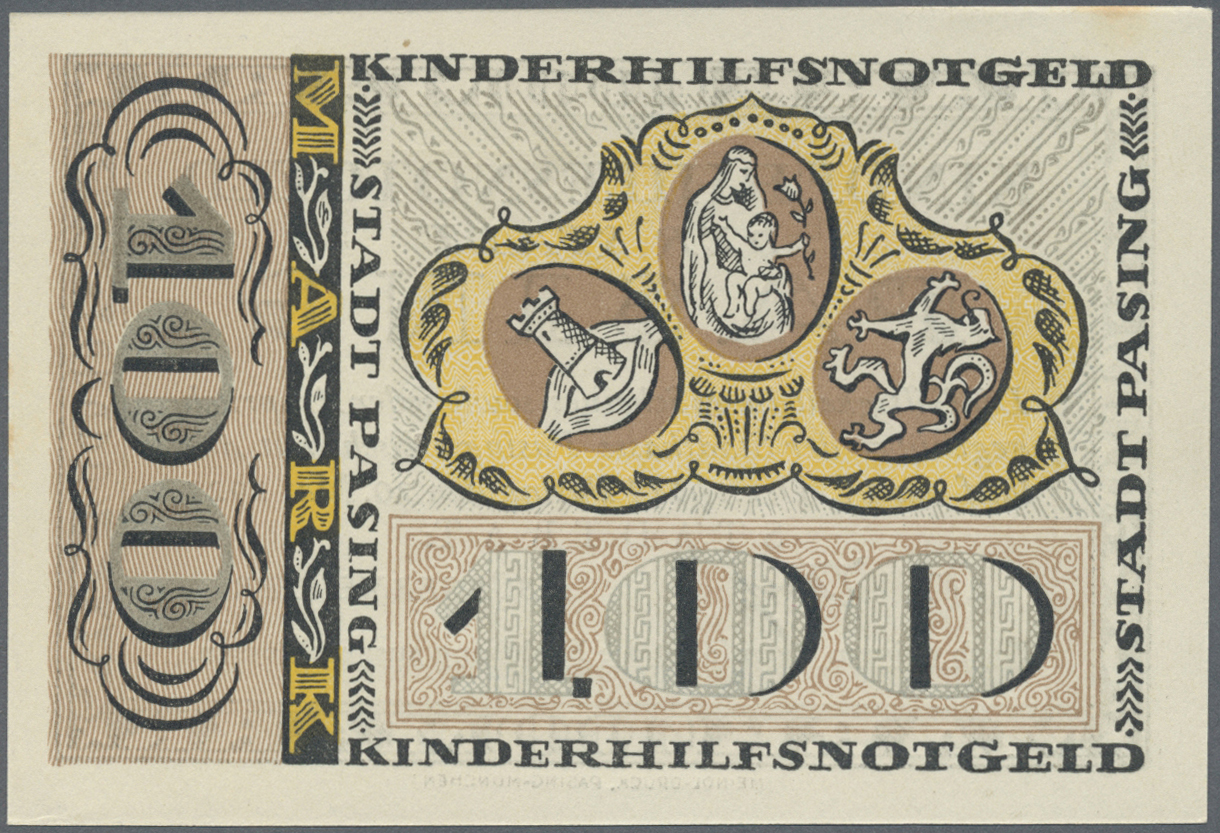 04129 Deutschland - Notgeld - Bayern: Pasing, Stadt, Kinderhilfs-Notgeld, 100 Mark, 20.5.1921, Erh. I- - [11] Emissions Locales