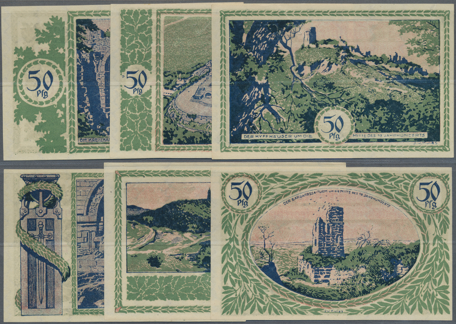 04137 Deutschland - Notgeld - Berlin Und Brandenburg: Berlin, Reichskriegerbund "Kyffhäuser", 6 X 50 Pf., 29.11.1921, Wz - [11] Emissions Locales