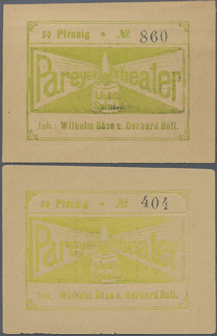 04201 Deutschland - Notgeld - Sachsen-Anhalt: Parey, Lichtspieltheater Bäse Und Gerh. Boll, 2 X 50 Pf., 1.7.1921, Vorder - [11] Emissions Locales