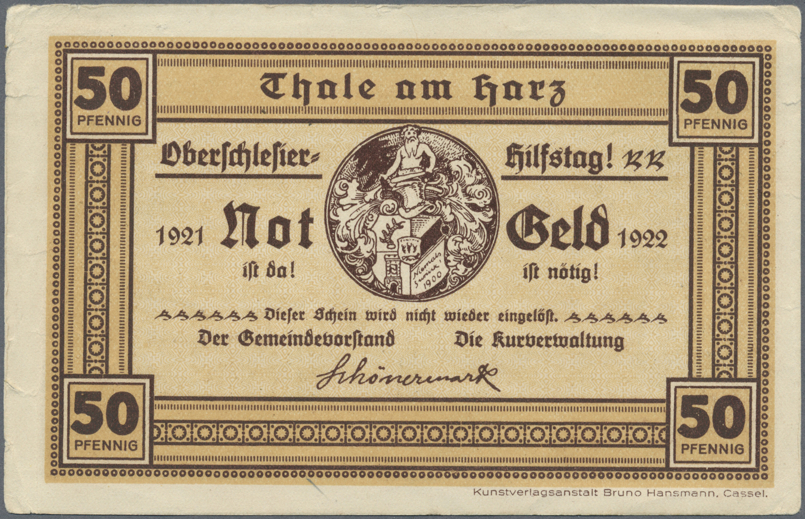 04205 Deutschland - Notgeld - Sachsen-Anhalt: Thale, Gemeinde, 96 Stück Der Postkartengroßen Scheine Zu 50 Pf. Mit Rs. B - [11] Emisiones Locales