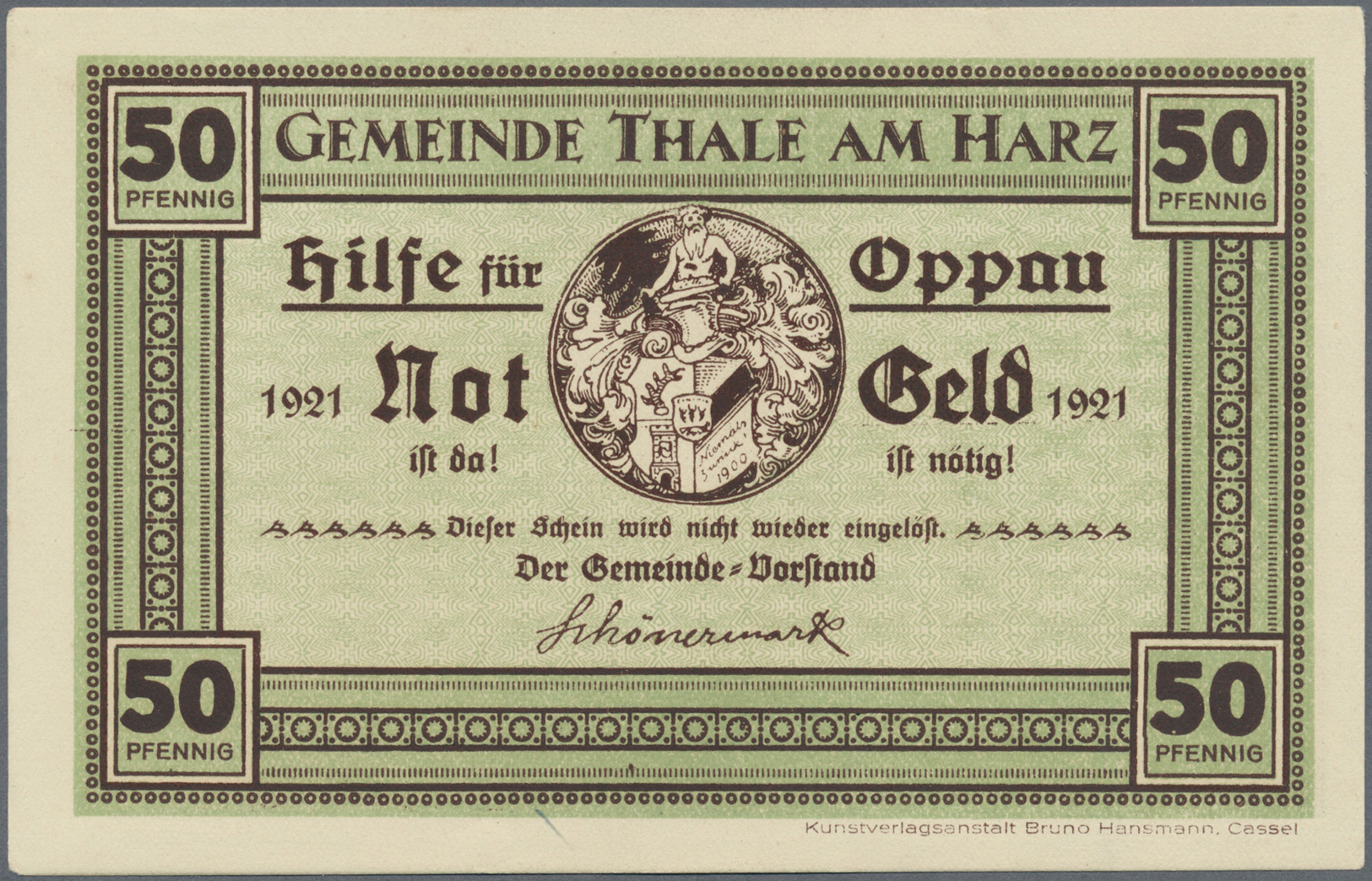 04205 Deutschland - Notgeld - Sachsen-Anhalt: Thale, Gemeinde, 96 Stück Der Postkartengroßen Scheine Zu 50 Pf. Mit Rs. B - [11] Emissions Locales