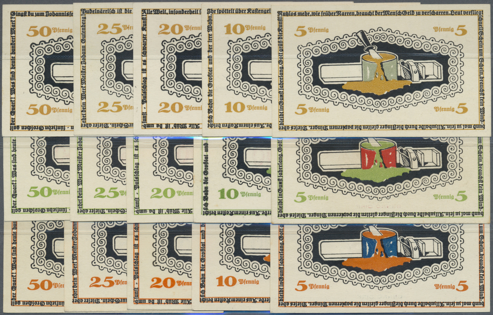 04221 Deutschland - Notgeld - Thüringen: Altenburg, Johannisfest-Notscheine, Je 5 X 5, 10, 20, 25 Und 50 Pf. In Den Farb - [11] Emissions Locales