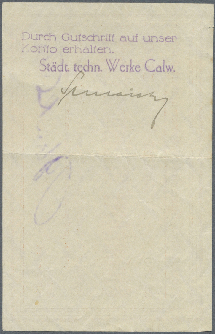 04270 Deutschland - Notgeld - Württemberg: Calw, Blank & Stoll, Mechanische Holzwarenfabrik, 100 Mio. Mark, 12.10.1923, - [11] Emissions Locales