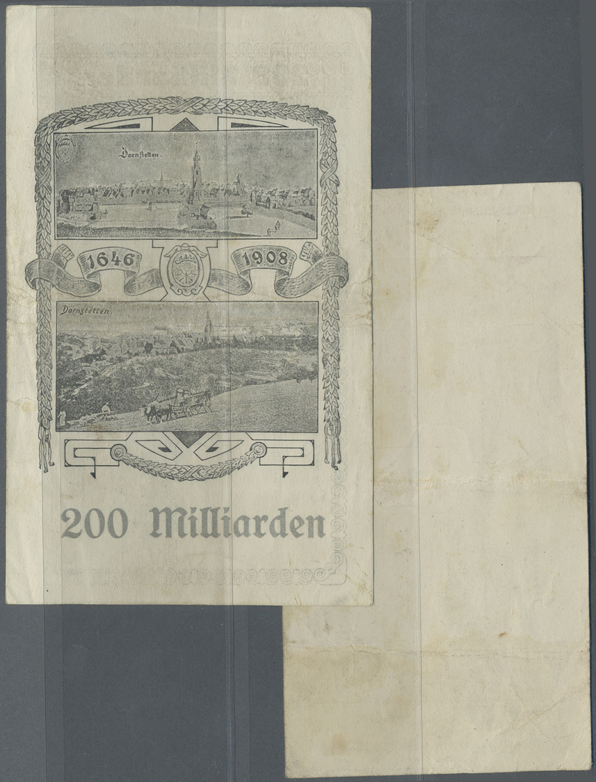 04272 Deutschland - Notgeld - Württemberg: Dornstetten, Stadtgemeinde, 200 Mrd., 1 Billion Mark, 27.10.1923, Erh. III, T - [11] Emissions Locales