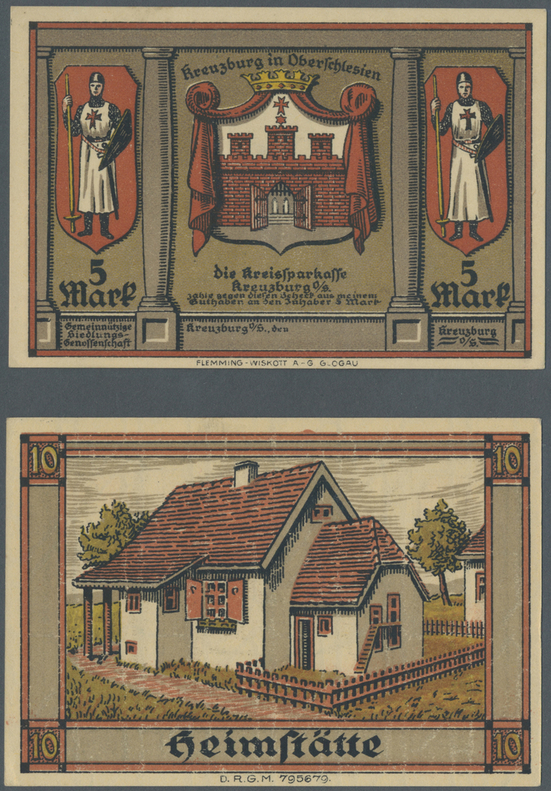 04416 Deutschland - Notgeld - Ehemalige Ostgebiete: Kreuzburg, Oberschlesien, Gemeinnützige Siedlungs-Genossenschaft, 5, - Autres & Non Classés