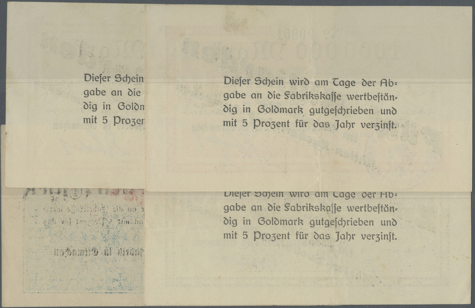 04420 Deutschland - Notgeld - Ehemalige Ostgebiete: Ottmachau, Schlesien, Aktien-Zuckerfabrik, 5, 10, 20 Mrd. Mark, Okto - Autres & Non Classés