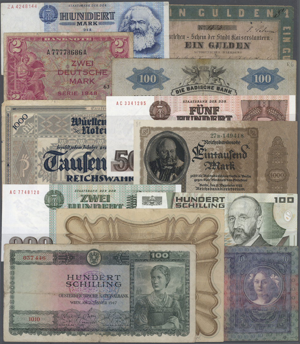 04520 Deutschland - Sonstige: Album Mit Ca. 360 Banknoten Und Notgeld Deutschland Und Österreich In Meist Gebrauchter, B - Autres & Non Classés