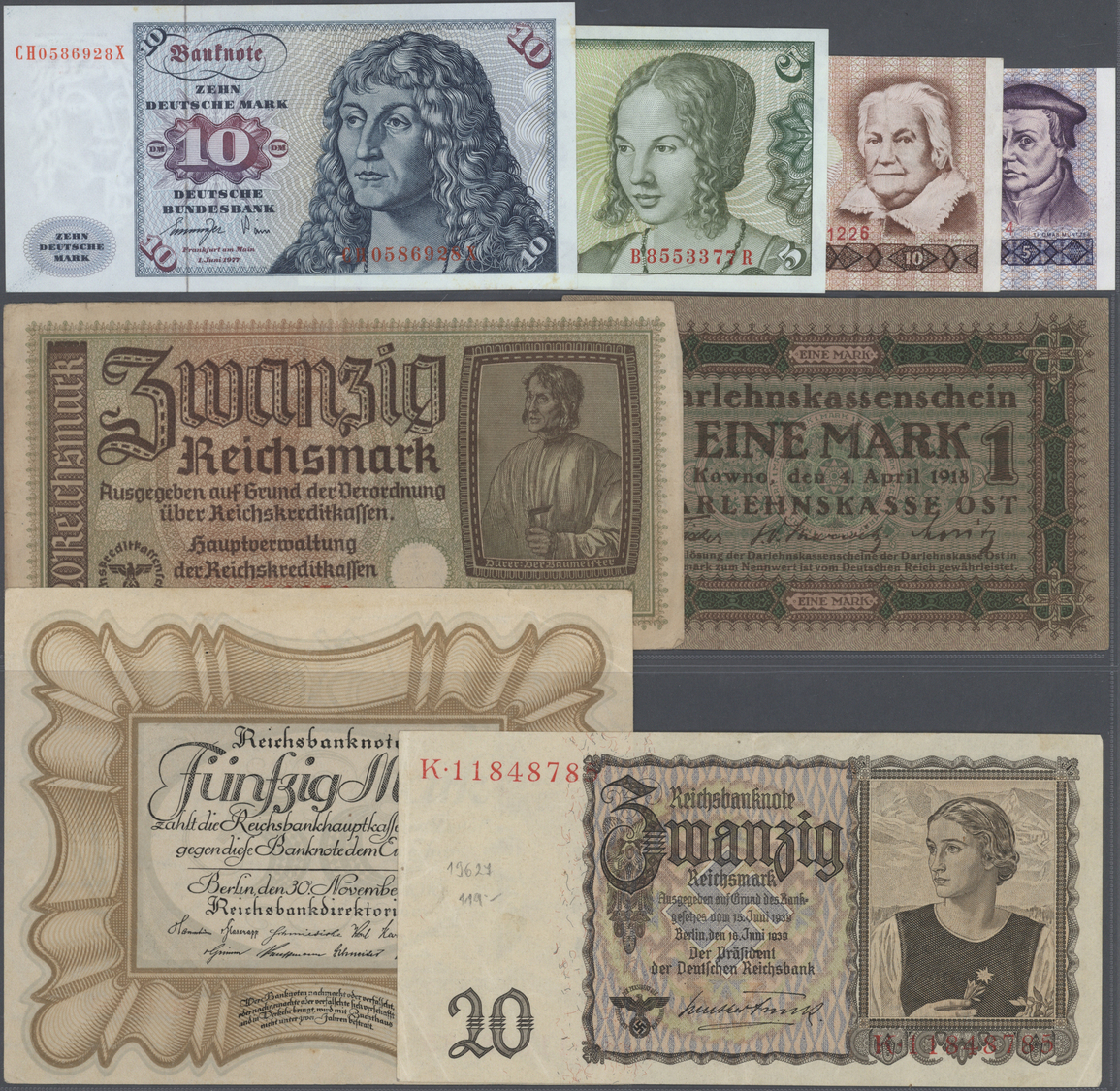 04523 Deutschland - Sonstige: Sammelalbum Mit 517 Banknoten Deutschland, Reichsbahn, Darlehenskasse Ost, Bundesrepublik, - Autres & Non Classés