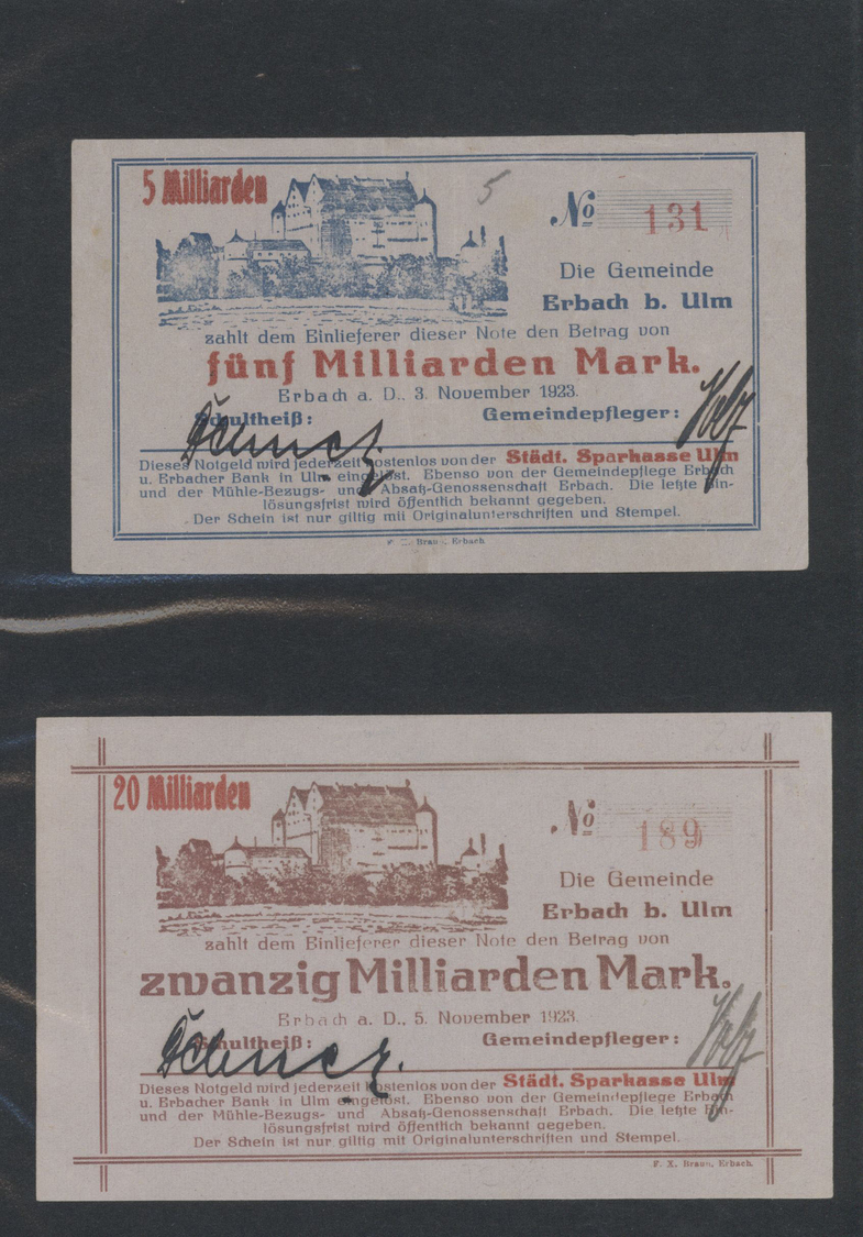 04566 Deutschland - Notgeld - Württemberg: Erbach, Gemeinde, 10 Mio. Bis 1 Billion Mark, 28.9. - 26.11.1923, Herausragen - [11] Emissions Locales