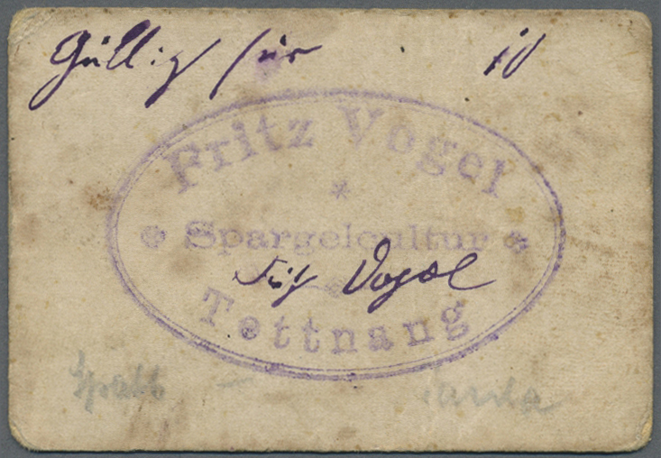 04602 Deutschland - Notgeld - Württemberg: Tettnang, Stadtgemeinde, 50 Pf., 1.12.1918, 7 Varianten Incl. Muster, Erh. I; - [11] Emissions Locales