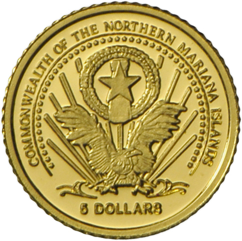 05048 Marianen Inseln: 5 Dollar 2004, Gold, Polierte Platte/Proof. - Mariannes