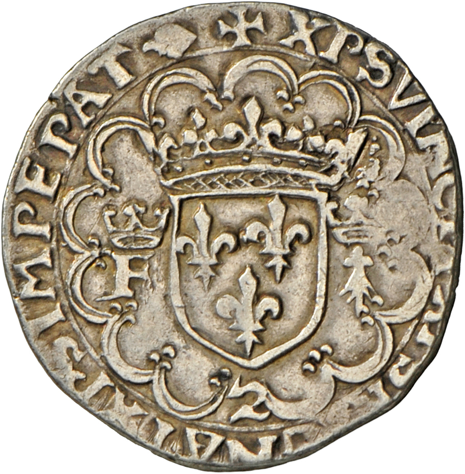 05085 Frankreich: Königreich: Francois I, 1515-1547, Teston De Bretagne 4e Type O.J. (1546-1547). Durchmesser 27 Mm, Gew - Autres & Non Classés