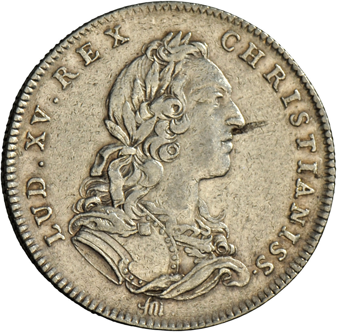 05090 Frankreich: Königreich: Luis XV, 1715-1774, Silbermedaille (Größe 1/2 ECU). Umschrift: RESTAURATIO OFFICIORUM JUN - Autres & Non Classés