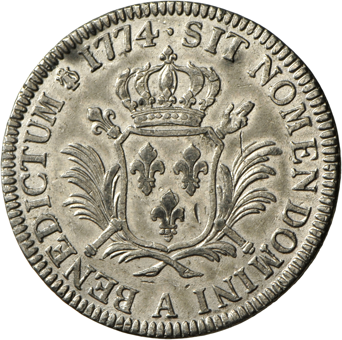 05092 Frankreich: Königreich 1774-1793: Ludwig XVI. 1774 A,1 Ecu Zinnabschlag (Essai ?). Durchmesser 43 Mm; Gewicht 31g. - Autres & Non Classés