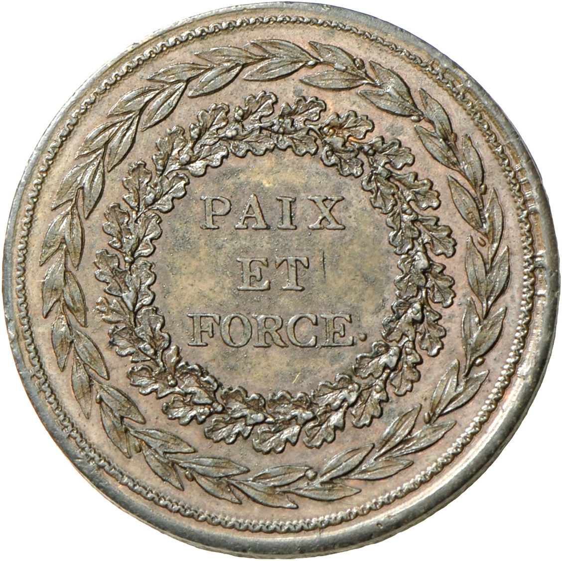 05099 Frankreich: Convention 1792-1795: Bronze Essai Double Couronne By Brezin, Nicht Datiert (An 1), PAIX ET FORCE, Rev - Autres & Non Classés
