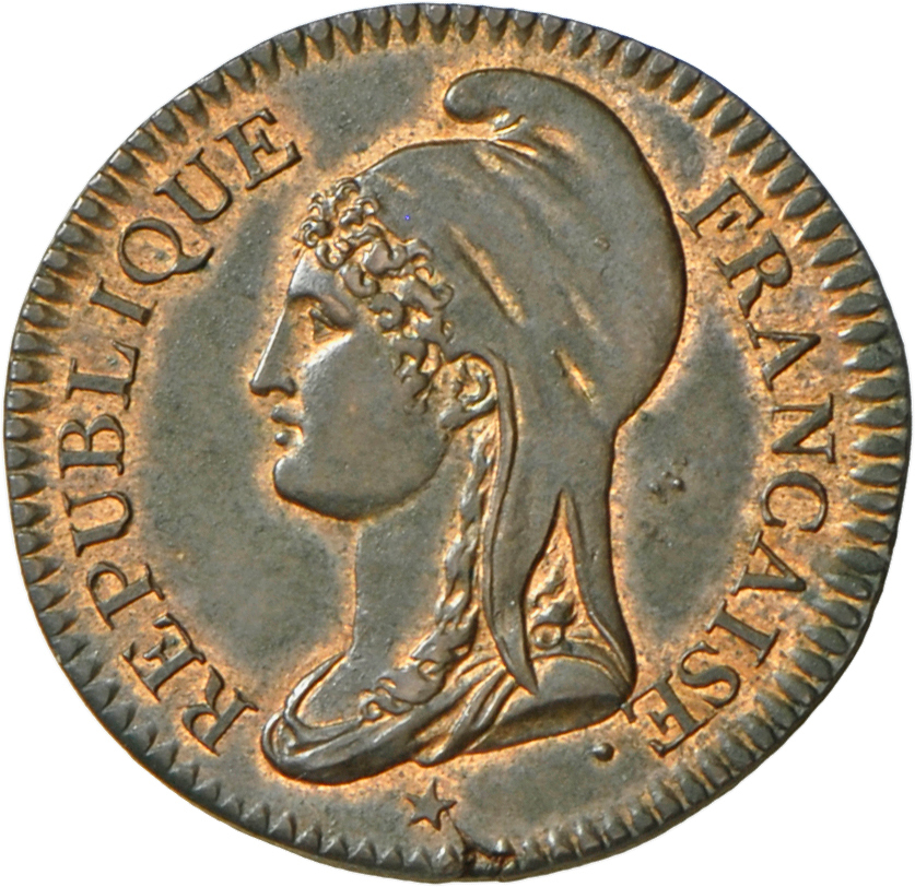 05101 Frankreich: Directoire 1795-1799: 25 Centimes L' An 3, Prägestätte Brüssel (Dep. Dyle), Bronze, Durchmesser 24 Mm, - Autres & Non Classés