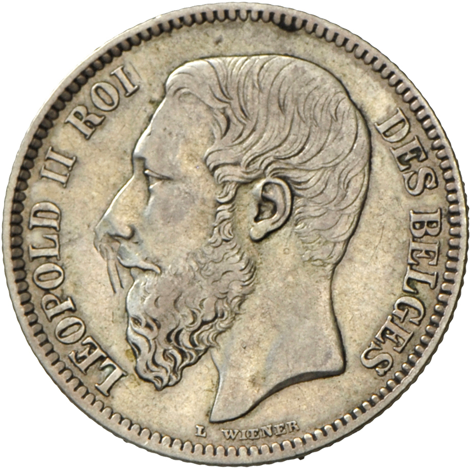 05105 Frankreich: Lot 2 Münzen: Napolen I. 1804-1814: 2 Francs 1810 A, Schön. Belgien: Leopold II., 1865-1909. 2 Francs - Autres & Non Classés