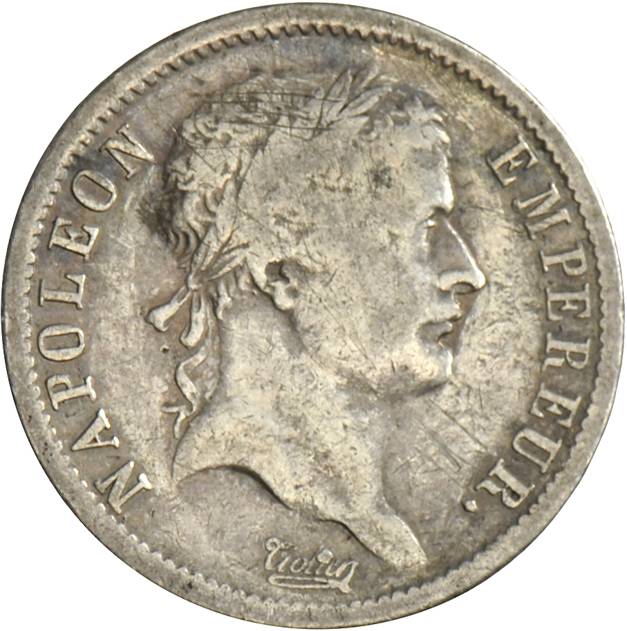 05105 Frankreich: Lot 2 Münzen: Napolen I. 1804-1814: 2 Francs 1810 A, Schön. Belgien: Leopold II., 1865-1909. 2 Francs - Autres & Non Classés