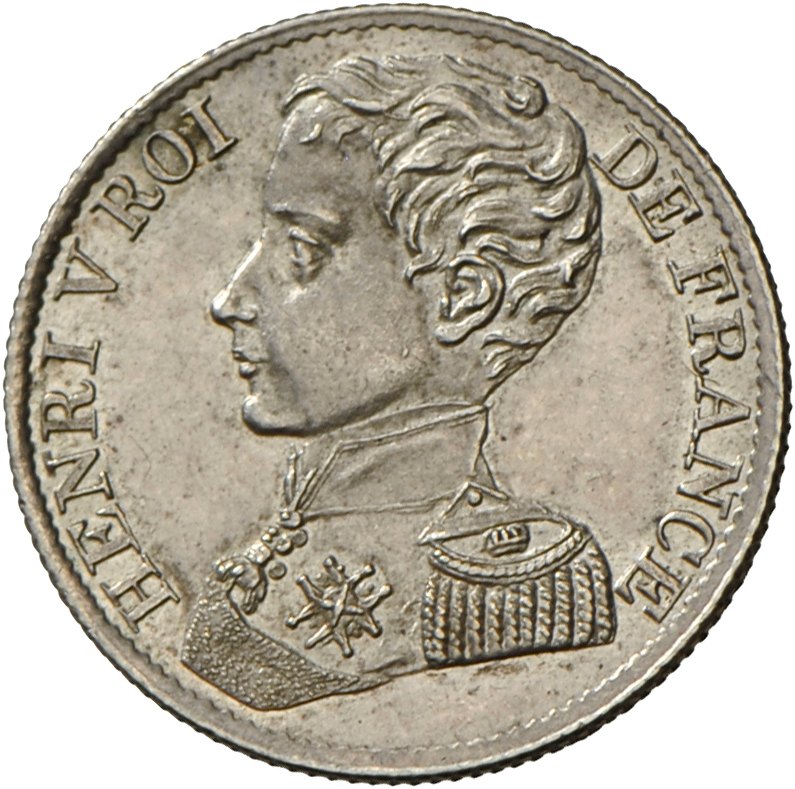 05110 Frankreich: Heinrich V. Graf Von Chambord, Thronprätendent 1820-1883): 1 Franc 1831Module De France, Mit Riffelran - Autres & Non Classés