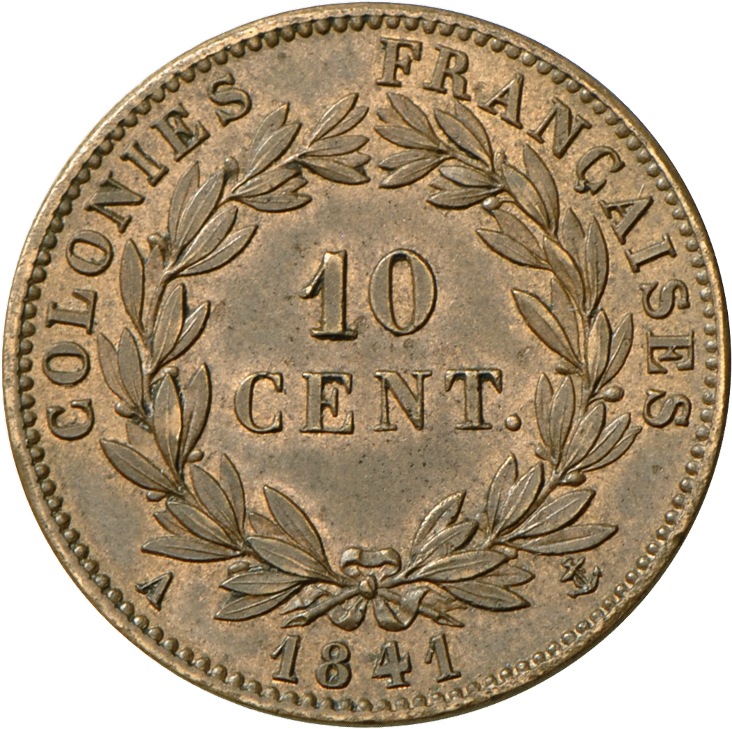05111 Frankreich: Louis Philippe I. 1830-1848: 10 Centimes 1841 A, Colonies Francaise, Vorzüglich. - Autres & Non Classés