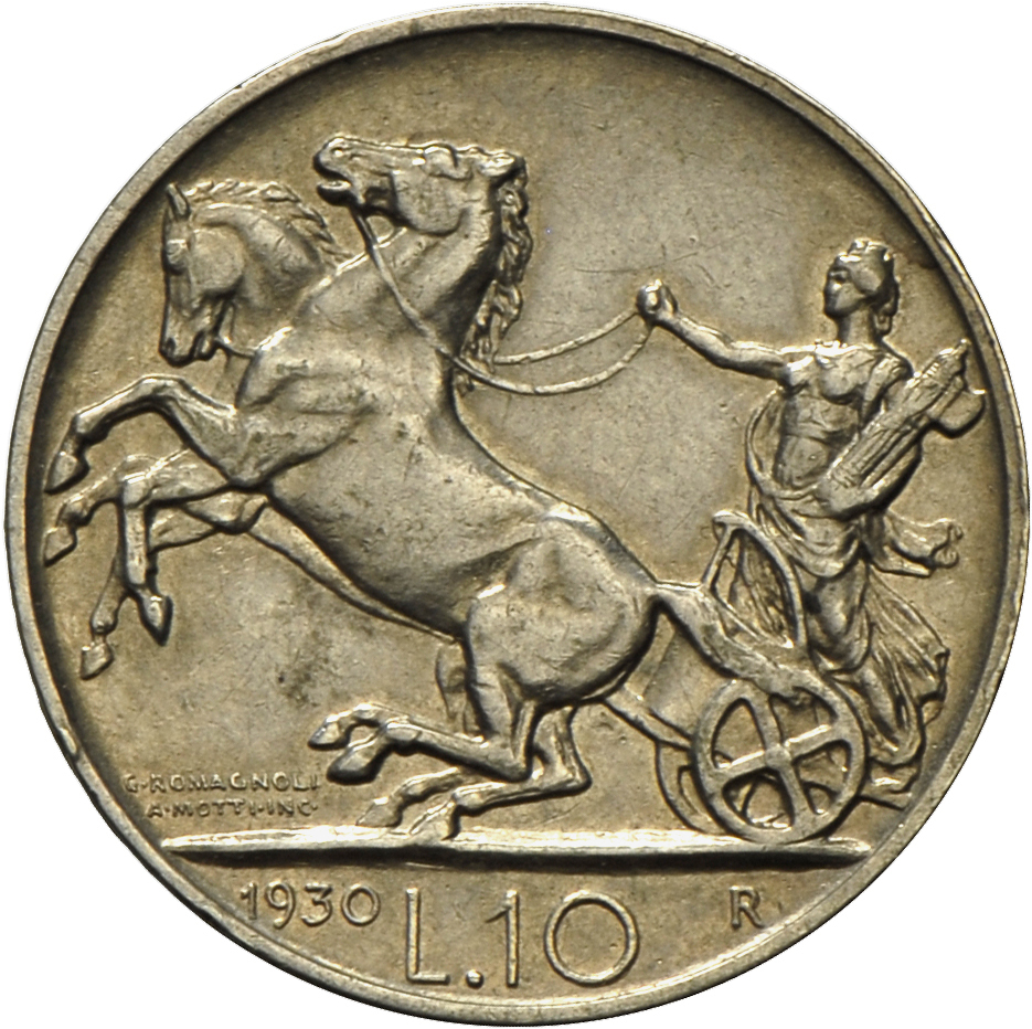 05134 Italien: Vittorio Emanuel III. 1900-1943: 10 Lire 1930, Gigante 59, Vorzüglich. - 1900-1946 : Victor Emmanuel III & Umberto II