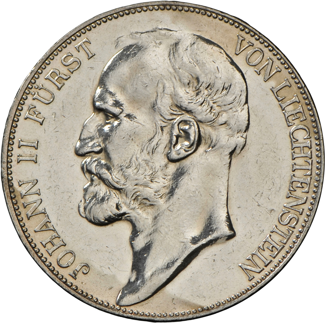 05138 Liechtenstein: Johann II (1858-1929): 5 Franken 1924, KM 10, Divo 104; Selten, Auflage Nur 15.000 Stück !! Portrai - Liechtenstein