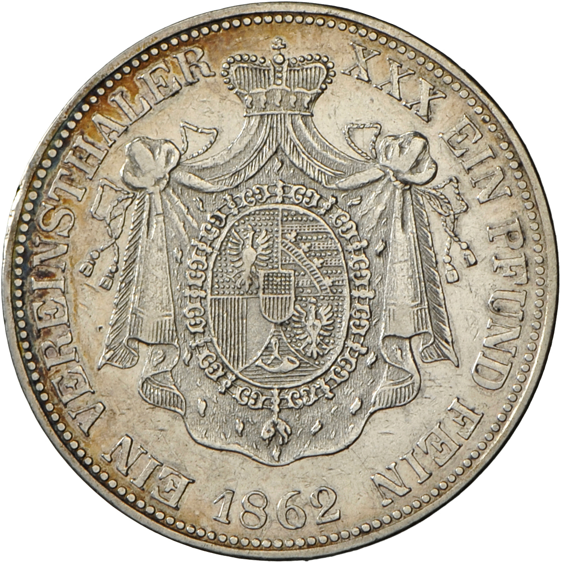 05139 Liechtenstein: Johann II (1858-1929): Vereinstaler 1862 A, Divo 87, Thun 468, Kahnt 281; Selten, Auflage Nur 1920 - Liechtenstein