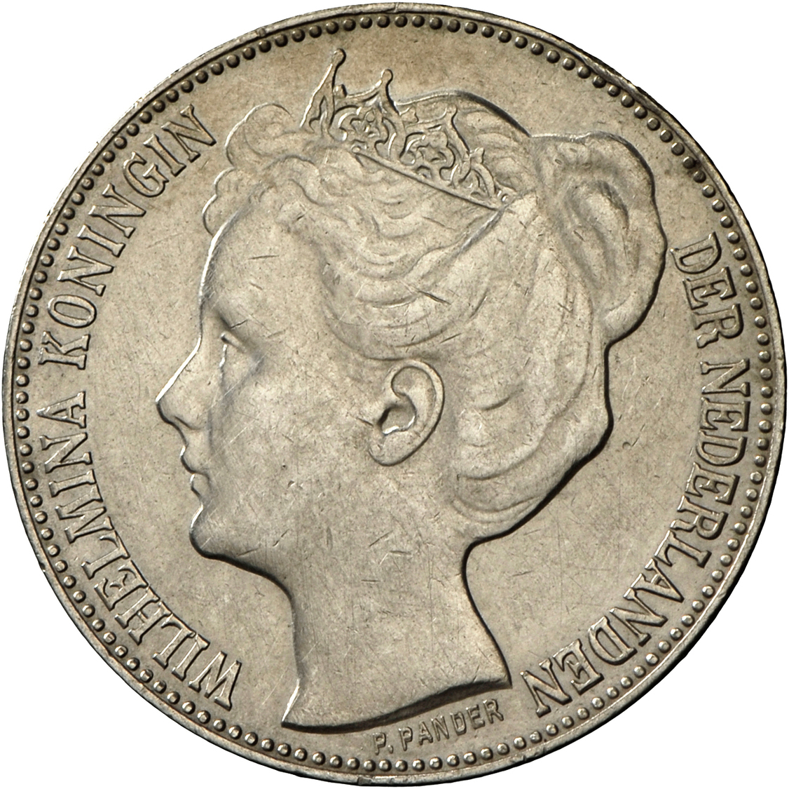 05141 Niederlande: Wilhelmina 1890-1948, 2 1/2 Gulden 1898, Variante P. Pander, Kl. Randfehler, Gutes Sehr Schön. - Collections