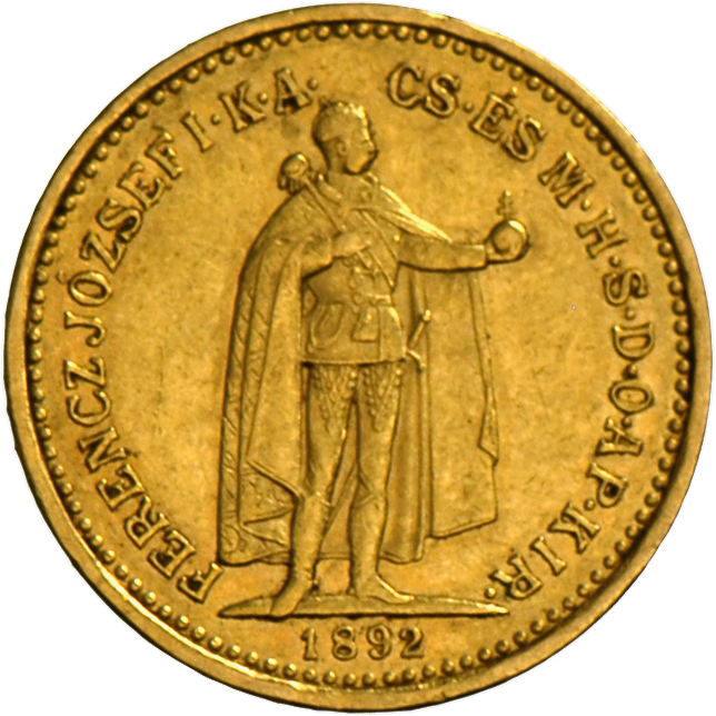 05143 Österreich - Anlagegold: Franz Joseph I. 1848-1916: 10 Korona 1892 K.B. Schön - Sehr Schön. - Autriche