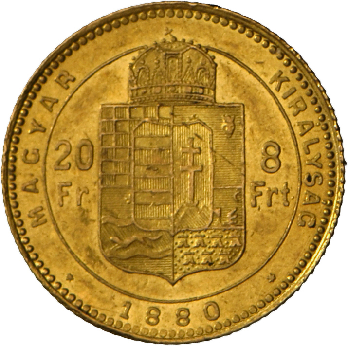 05145 Österreich - Anlagegold: Franz Joseph I. 1848-1916: 20 Franken (8 Forint) 1880 K.B. Sehr Schön. - Autriche