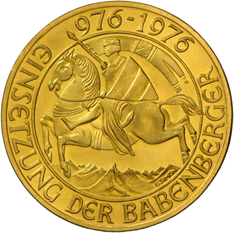 05146 Österreich - Anlagegold: 1.000 Schilling 1976, Babenberger, 13,5g 900/1000 Gold - Austria