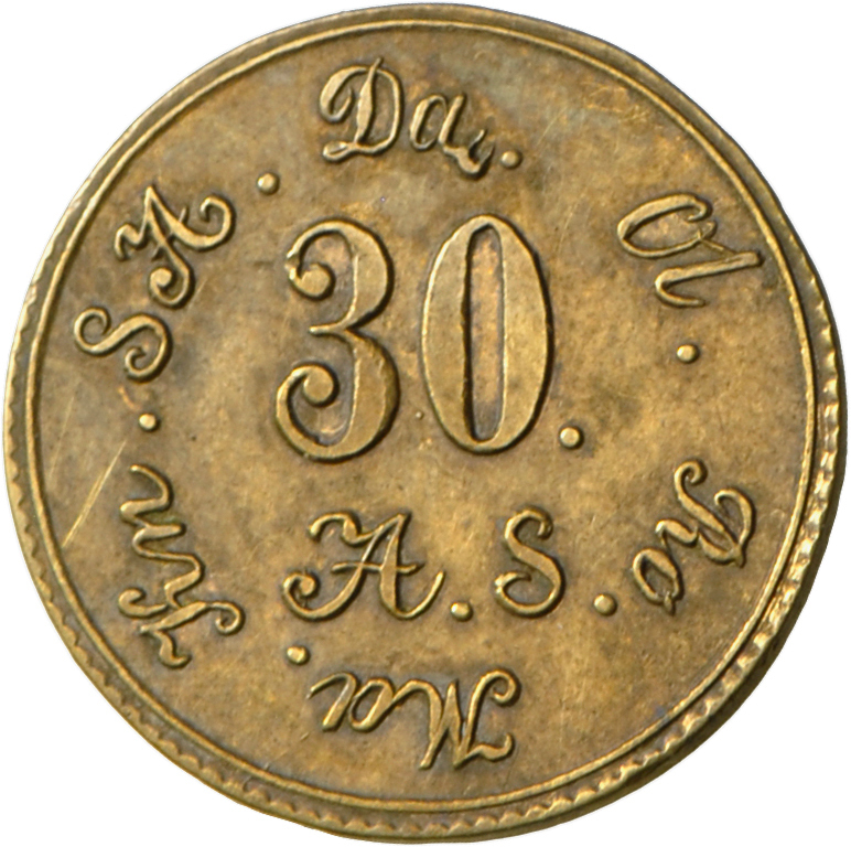 05149 Polen: Unter Russischer Herrschaft, Alexander II. 1855-1881: Dabrowa - Messing-Token "30 Kopeken 1861", Zum Erwerb - Pologne