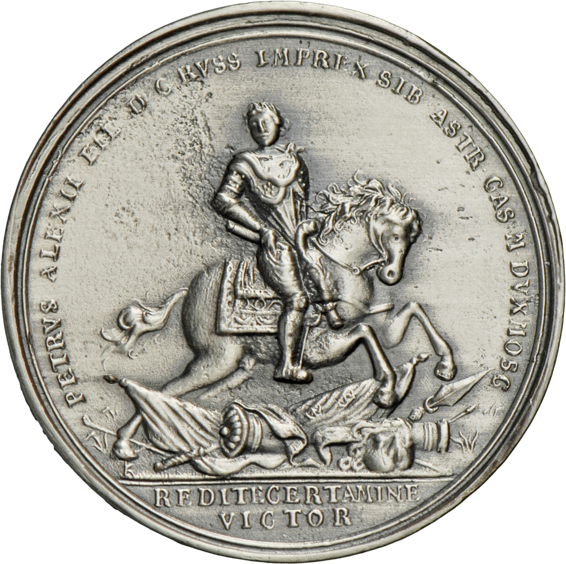 05161 Russland: Peter I. Der Große, 1682-1725: Bronzegußmedaille 1708, Versilbert, Von J. Kittel (späterer Guß Des 19. J - Russie