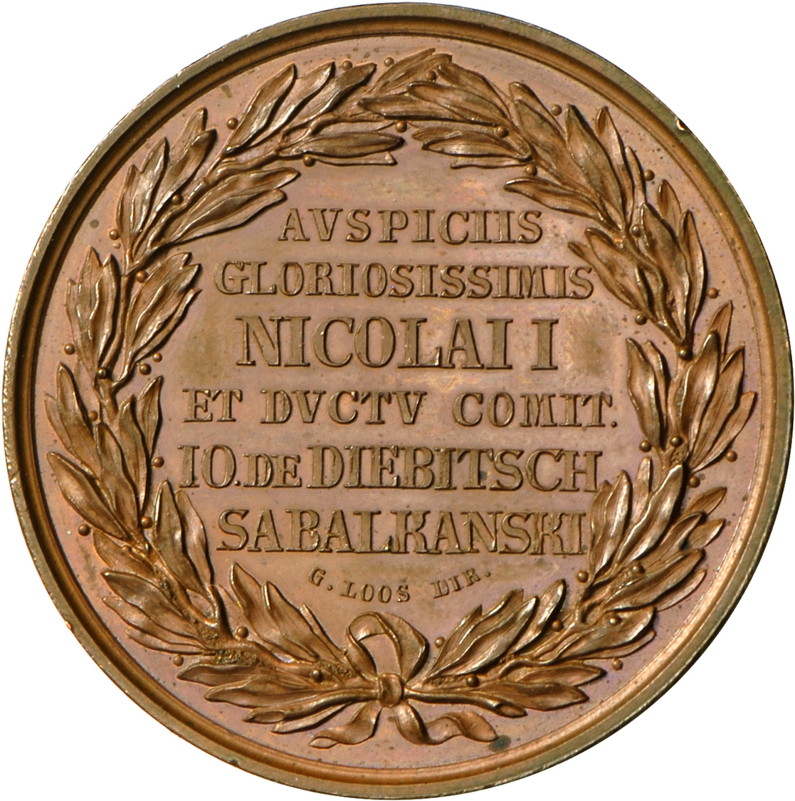 05175 Russland: Nikolaus I. 1825-1855: Bronzemedaille 1829, Stempel Von C. Pfeuffer, Werkstatt Loos, Auf Die Einnahme Vo - Russie