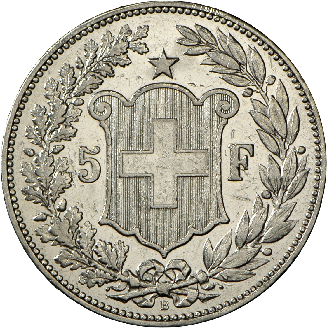 05193 Schweiz: 5 Franken 1894 "Helvetia Kopf", Seltener Jahrgang, Auflage Nur 34.000 Stück,  D.T. 297, Gutes Sehr Schön. - Autres & Non Classés