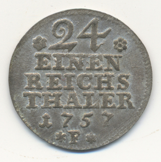 05223 Altdeutschland Und RDR Bis 1800: Brandenburg-Preußen, Friedrich II. 1740-1780: 1/24 Taler 1757 F, Magdeburg, Oldin - Autres & Non Classés