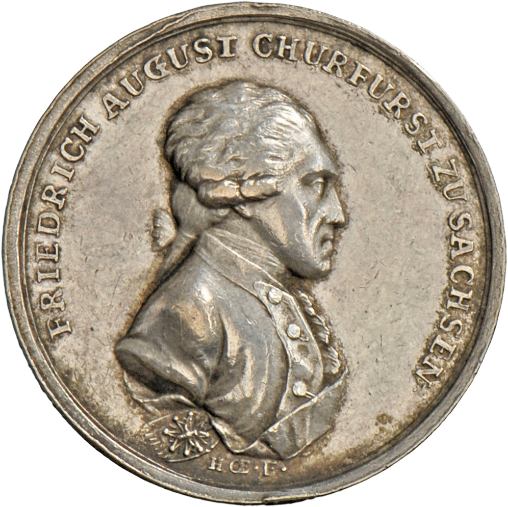 05254 Altdeutschland Und RDR Bis 1800: Friedrich August III. 1763-1806: Silbermedaille 1792, Stempel Von Hoeckner, Auf D - Other & Unclassified