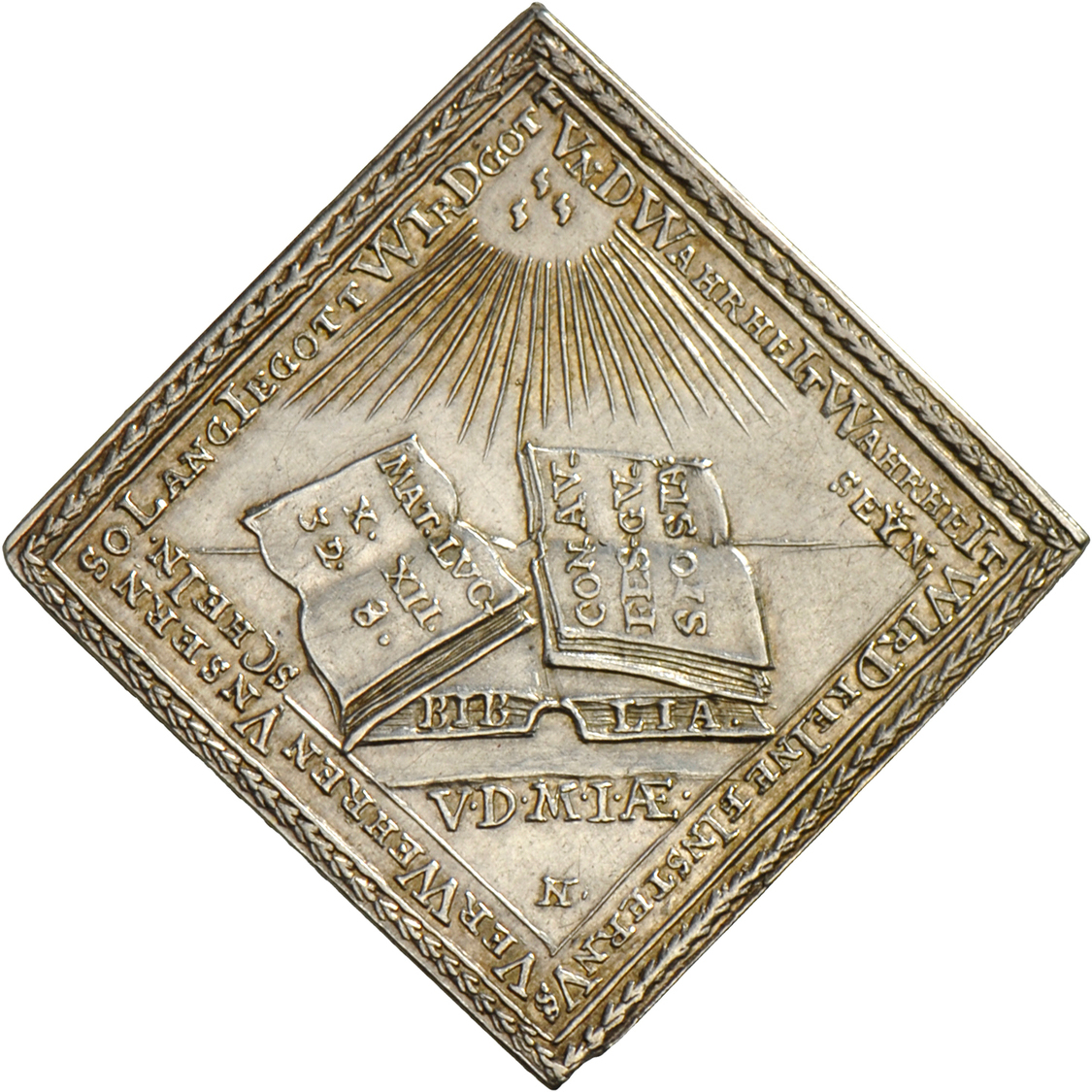 05266 Altdeutschland Und RDR Bis 1800: Nürnberg Stadt: Silberne Medaillenklippe 1730 Von P.G. Nürnberger, Auf Die 200 Ja - Autres & Non Classés