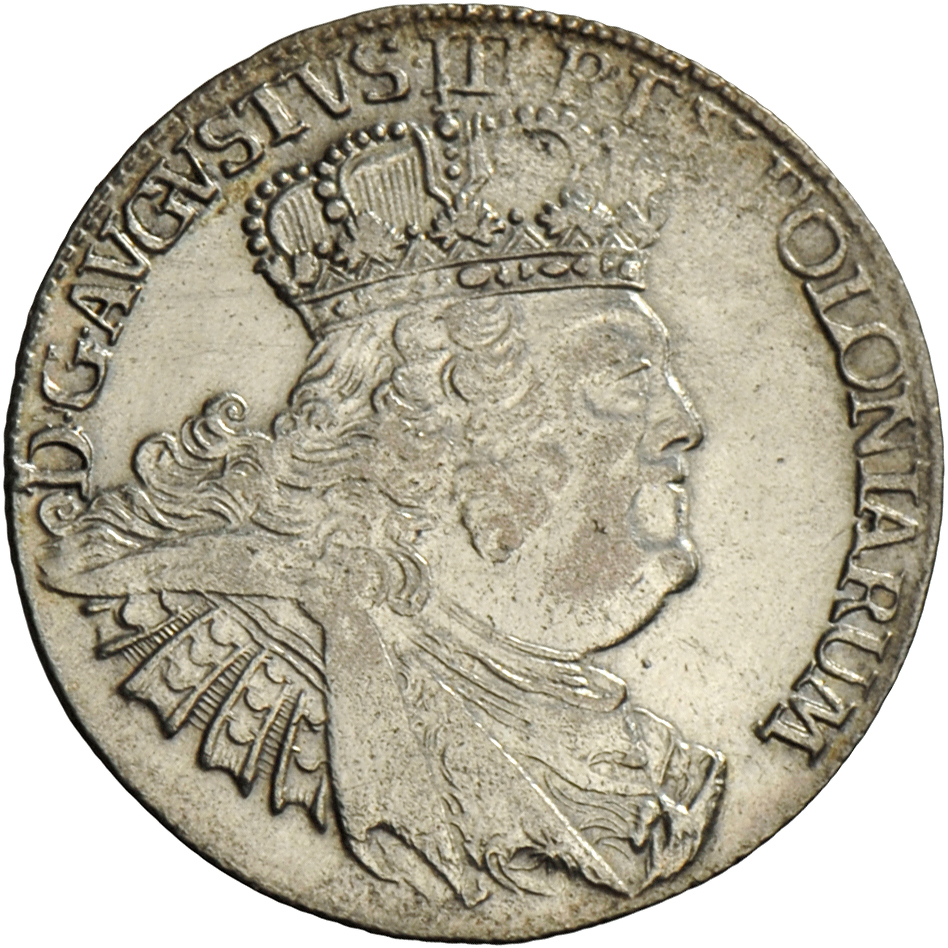 05273 Altdeutschland Und RDR Bis 1800: Sachsen, Friedrich August II. 1733-1763: 18 Gröscher 1755, EC-Leipzig, Kopicki 21 - Autres & Non Classés