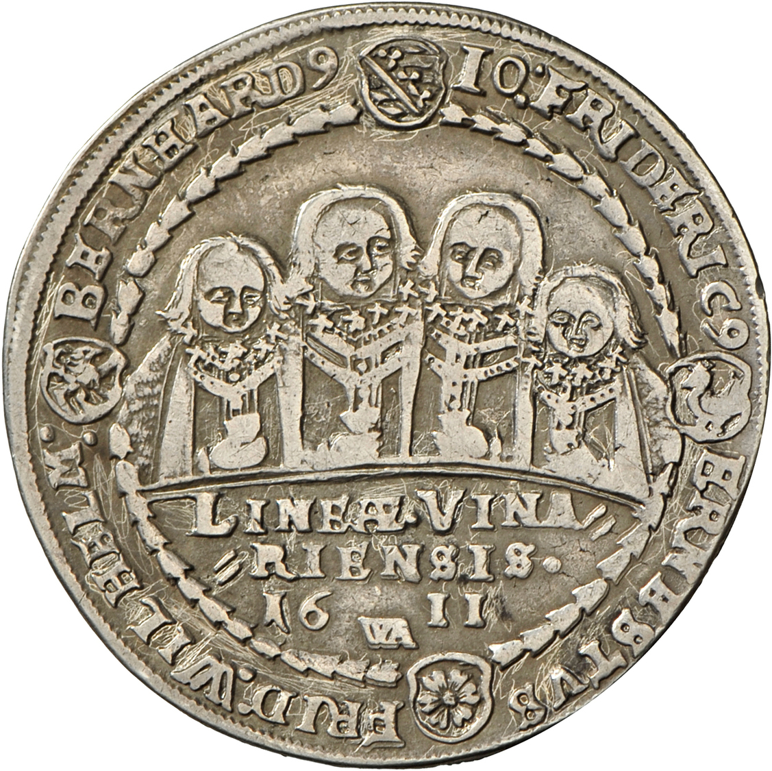 05283 Altdeutschland Und RDR Bis 1800: Sachsen-Weimar, Johann Ernst Und Seine 7 Brüder 1605-1619: Reichstaler 1611, WA, - Autres & Non Classés