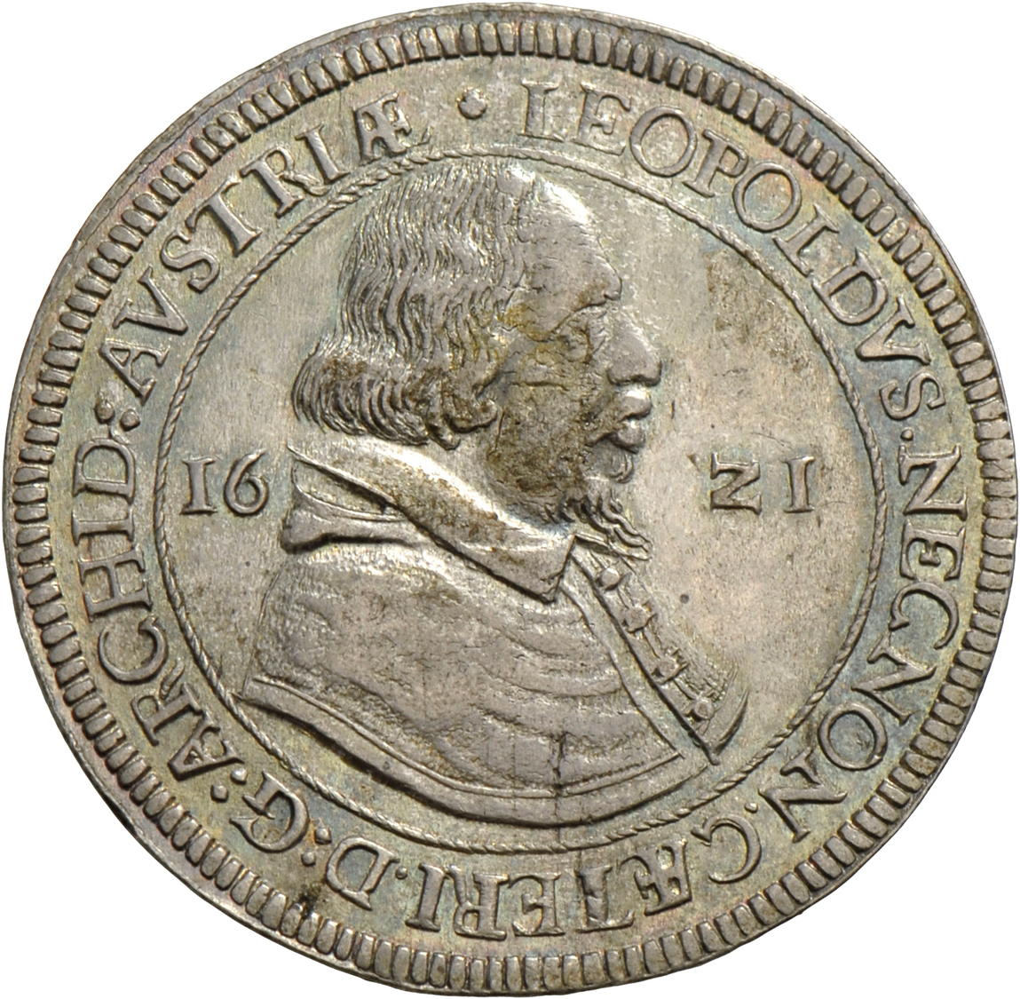 05303 Haus Habsburg: Erzherzog Leopold 1619-1632: Reichstaler 1621, Hall, Mit Wappen Von Strassburg Und Passau; 28,49 G, - Autres – Europe