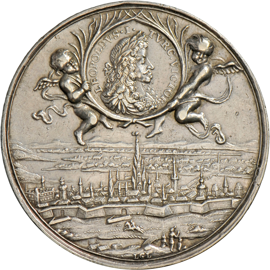 05305 Haus Habsburg: Leopold I. 1657-1705: Silbermedaille 1686, Stempel Von L. G. Lauffer Und G. Hautsch, Auf Die Siege - Autres – Europe